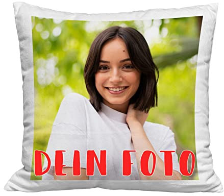 Next Ferry - Kissen personalisiert mit Foto & Wunschtext - Fotokissen mit Bezug - 40 x 40 Bezug mit Foto Bedrucken Lassen - personalisiertes Kissen in Deutschland gedruckt