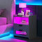 Lvifur Nachttisch RGB Led Licht,Nachttische mit 2 Schublade,Smart Nachttisch Menschliche Sensorfunktion,Nachtschrank 20 Farblicht dimmbar mit Kabelloses Laden,Hochglanz Nachtkommode mit USB Laden