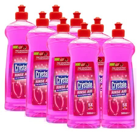 Crystale Dishwasher Rinse Aid - Pink Grapefruit and Pomegranate - Pack of 8