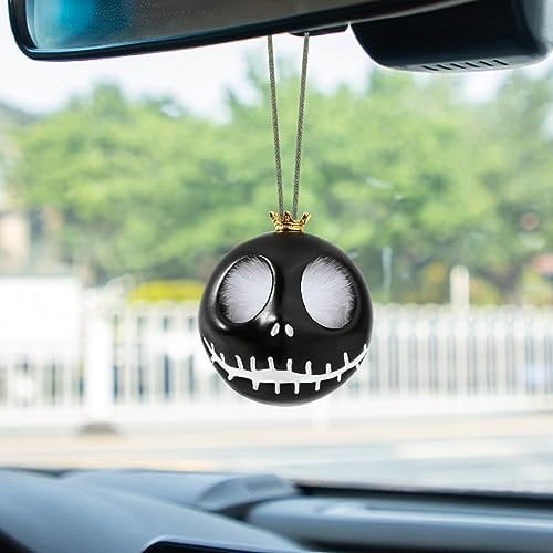 Süße Schwingender Totenkopf Dekor, Auto Anhänger Swinging Skelett, Halloween Fliegende Geist Hänge Ornament, Car Accessories Auto Rückspiegel Innen Dekor Spiegel Charms Zubehör, Lustige Geschenke
