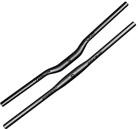Soyeacrg 31,8-mm-Vollcarbon-Mountainbike-Lenker 3K-Matte, helle Cursor-Oberfläche 580–760 mm hochfester, superleichter Backsweep-5°-Riser-Lenker Flatbar-MTB-Lenker,Matt Black,Flat Bar 740mm