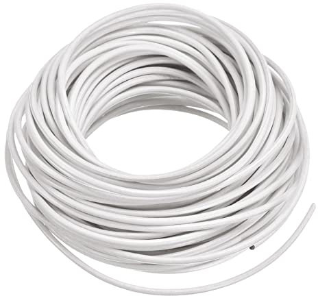 sourcing map Rond Cuir Cordon, 11 Yards 2mm Tresse Laçage Ficelle pour Porte-Monnaie Sac Main Lacet DIY Artisanat Bracelet Fabrication, Blanc Pure