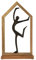 Lifestyle & More Skulptur Dekofigur Frau in Tanzposition schwarz aus Metall in Holzrahmen braun 23x40 cm