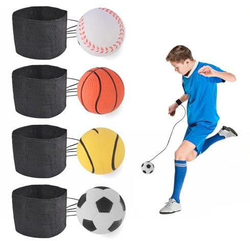 EclipseGuard Springball mit Schnur, 4 Stücke Ball mit Schnur, Wrist Rebound Balls, Handtrainer Unterarmtrainer, Originals Balls für Kinder Erwachsen Spielen&handgelenkübungen