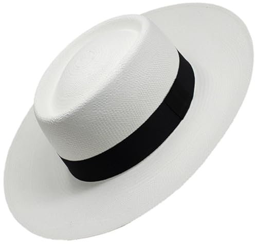 Gamboa Original Sombrero Panama Hecho en Ecuador ala Ancha Cordobes de Paja Toquilla Hombre y Mujer Protección UV