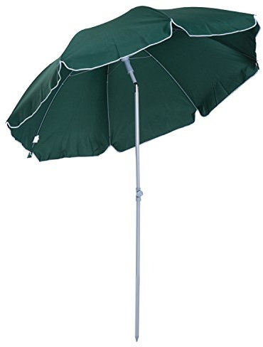 Outsunny Parasol inclinable parasol de plage octogonal de jardin Ø 2 m métal polyester sac de transport inclus vert