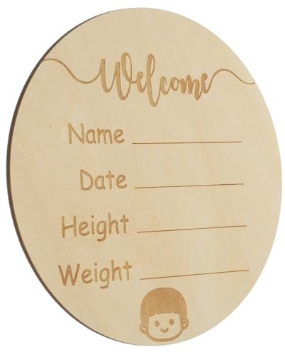 VICASKY Rundes Aus Holz Für Neugeborene Geburtsanzeige Namensschild Als Dekoration Und Foto-requisiten