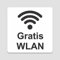 PVC Aufkleber Schild - Eckig 12 x 12 cm - Selbstklebend - Weiß - UV beständig - Für Innen und Außen (Gratis WLAN)