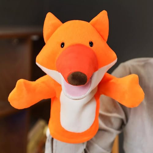 LOMTRATS Handpuppen für Kinder, Kleinkind enthält Wolf, Tiger, Löwe, AFFE und bewegliche offene Münder, perfekt zum Geschichtenerzählen, Unterrichten, im Vorschulalter und als Geburtstagsgeschenk