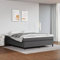 Homgoday Boxspringbett mit Matratze Polsterbett Doppelbett Einzelbett Bettgestell mit Lattenrost Gästebett Bett ohne Kopfteil Schlafzimmerbett Grau 160x200 cm Kunstleder