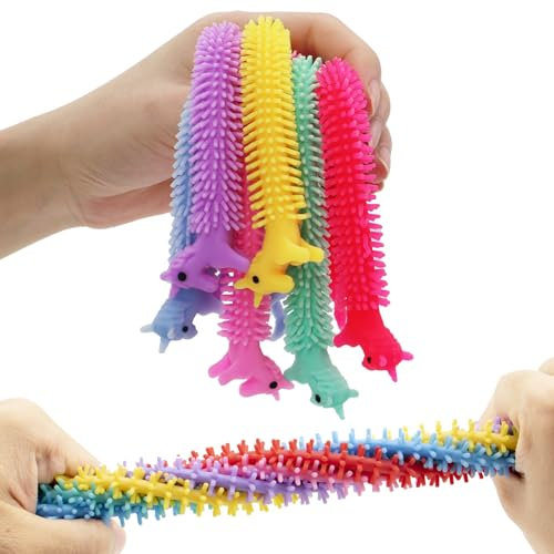 Zayin Jin Zayin Dehnbare Dinosaurier-Nudeln,Fidget-Spielzeug einzigartiges sensorisches Spielzeug für Kinder und Erwachsene mit ADS,ADHS,OCD oder Autismus- (Einhorn)