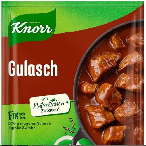 Gulasch - Condimento tedesco per una preparazione veloce senza additivi, Goulash - 4 porzioni - Miscela pronta in un attimo - Compatibile con Knorr Fix - 49g