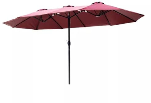 Parasol Balcon Parasol Plage Parasols De Patio Doubles De 15 Pieds Avec 10 Nervures, Parasol De Plage Extra-Large Pour Jardin, Terrasse, Arrière-cour, Piscine De Plage Parasol De Jardin Exterieur(D)