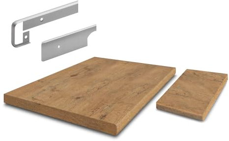 FURNIFY Arbeitsplatte (4 Lancelot Eiche Eckarbeitsplatte / 89x89cm / 28mm) Küchenarbeitsplatte Laminatplatte Küchenmöbel