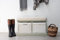 Tetbury Shoe Storage Bench with Cushion Seat | Sage Green Hallway Bench with 2 Wicker Baskets | W76cm H46cm D40cm | Fully Assembled, Very Sturdy (sage green)