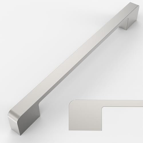 Amerdeco 10 Pack Brushed Satin Nickel Cabinet Pulls 320mm Hole Center Cabinet Hardware Kitchen Cabinet Handles for Bathroom Drawer Pulls Dresser Pulls AM018…