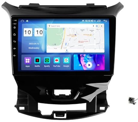 ZWCLSH Rádio De Carro Sem Fios Car-Play E Android Auto, 9'' IPS Touchscreen para Chevrolet Cruze 2 2015-2023 Recetor De Rádio De Carro Com Câmara De Visão Traseira, Rádio FM, Bluetooth, USB,M800s