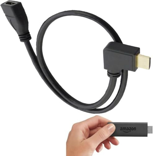 Mr.Gadget's Solutions Right Angle 90 Degrees TV HDMI 1 Meter Male to Female Extender Extension Wire Cable Lead For Amazon Fire Stick