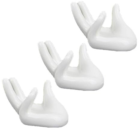MARCBUSE 3Pcs Air Plant Holder Ceramica Piante Aerei Pianta Tillandsia Vasi a Forma di Mano Piccolo Contenitore Ufficio Decorazioni Scrivania