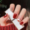 Christmas Nails Short, 24pcs Christmas Press On Nails, Red Silver Flash Reindeer Stick On Nail Glue On Nail With Glue, Acrylic For Nail Art