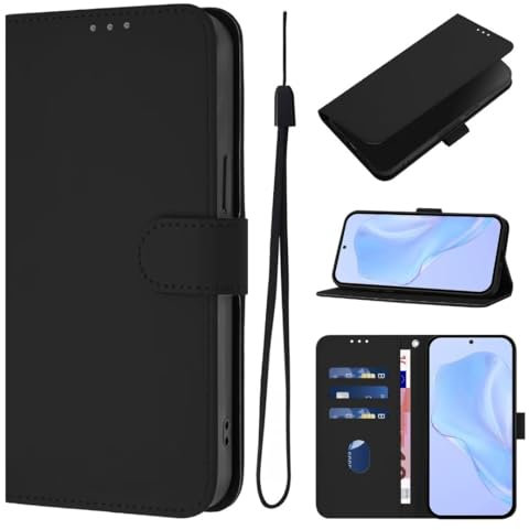 Lederhülle für Oneplus Nord CE4 lite 5G Flip Hülle Wallet Case, Oneplus Nord CE4 lite 5G Handyhülle PU Leder Tasche Case Kartensteckplätzen Schutzhülle Kompatibel mit Oneplus Nord CE4 lite 5G schwarz