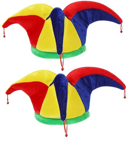 VALICLUD 2stücke Lustige Clownhut Mit Glöckchen Für Karneval Kostümparty Und Cosplay Bunte Kopfbedeckung Für Jugendliche Und Erwachsene Strapazierfähig Und Bequem