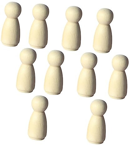 JEWEDECO 10 Stück DIY Holzpflockpuppen Unfertiges Holzhandwerk Zum Basteln Für Kinder Blanko Puppenfiguren Für Kreative Projekte Und Spielzeuggestaltung Im Kindergarten