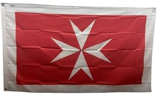 Stormflag Bandiera Croce Ordine di Malta 90x150cm Bandiera San Giovanni di GERUSALEMME 3x5ft poliestere 90g metallo doppia cucitura con occhiello