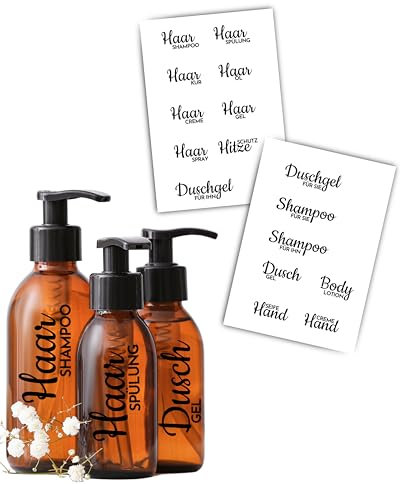 JuPaRo Ordnungs Aufkleber Badezimmer, Haushaltsorganizer Bad, Sticker für Duschgel und Shampoo, Ordnungssystem Badezimmer, Ordnungskisten, Organisation Haushalt, Etiketten Bad (Badezimmer)