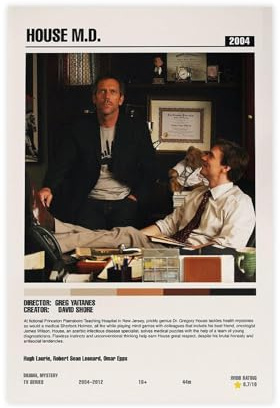 LIPOYE House M.D. 1 Filmposter, 6 Leinwandposter, Schlafzimmer, Dekoration, Landschaft, Büro, Raumdekoration, Geschenk, 20 x 30 cm