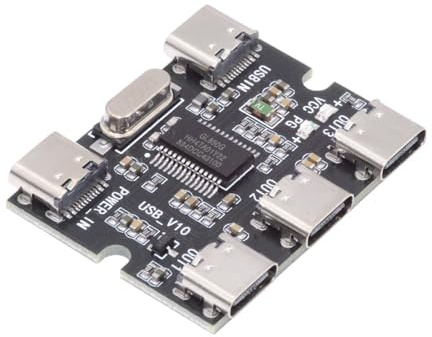 Cablecc USB-C 2.0 1-zu-3 HUB PCBA USB-C auf 3-Port Hub Board Stromversorgung (ohne Gehäuse) Typ-C für Tastatur Maus Scanner