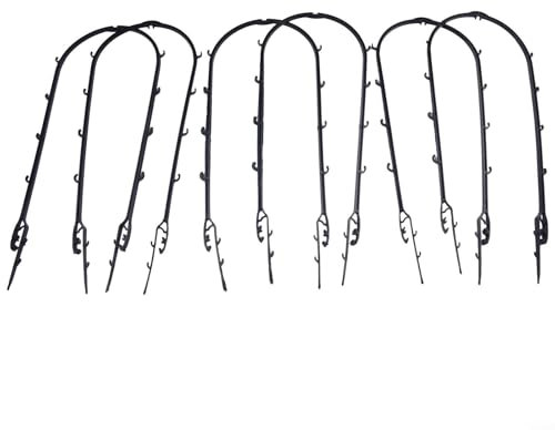 Klettergerüst für Pflanzen, 6 Stück, Kunststoff, U-Reifen, Unterstützung für Tomaten, schwarz (16 x 47 cm)