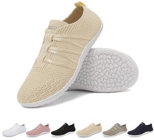Merdoo Barefoot Shoes Femme Homme Semelle Zéro Drop Chaussures Pieds Nus Ete Respirantes Fitness Sneakers Confort Chaussures de Marche Basket Trail Chaussures Minimalistes Unisexe Naturel 43EU