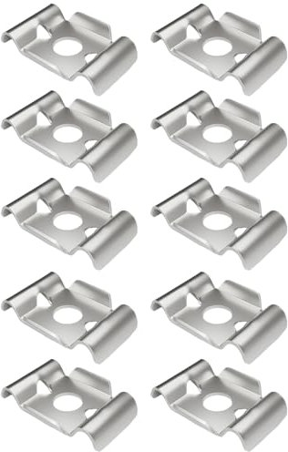 Abrazaderas Para Cercas - 10X Soporte De Malla De Valla En Acero Inoxidable Con Doble Varilla - Accesorios Resistentes De Sujeción, Soportes De Fijación Para Exteriores Jardín Hogar Y Patio