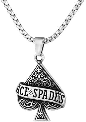 SDFXCDR mens chain necklace 2022 New Ace of Spades Men Necklaces Jewelry Poker A Pendant Rock Punk Casino Good Fortune Collar Accessory teachers gifts