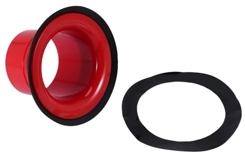 Tuesoa Drum Enhancer ABS Rubber Drum Kick Enhancer with Black Port Hole Protector,Mic Hole Drum,Red