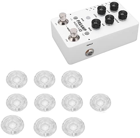 Zenithaur -Gitarren -Effekte Pedal Toppers, 10pcs klare transparente Fußschalter -Topper Universal für Gitarrenpedalzubehör