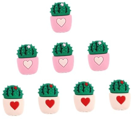 FRCOLOR 8Pcs Cute Cactus Data Cable Protectors Anti-tear USB Charging Line Covers Cartoon Cable Protectors for Phone Charging Wire Management and Bend Prevention