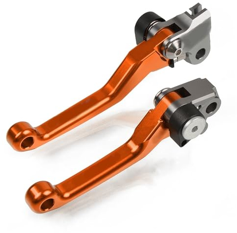 Für Suzuki RMZ450 2005-2023 2022 2021 2020 2019 RMZ 450 CNC Dirt Bike Pivot Faltbare Bremse Kupplung Hebel Lenker Griff Griffe(Orange)