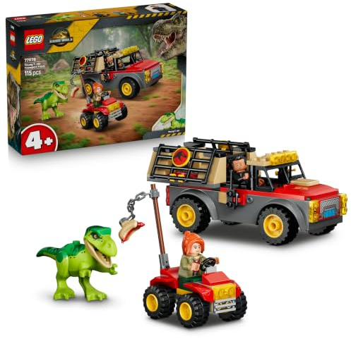 LEGO Jurassic World Transporter für den Jungen T.Rex - Spielzeug-Dino - Bauset für Rollenspiele mit einem T.Rex, 2 Minifiguren und einem Quad - Geschenk für Kinder ab 4 Jahren - 77978