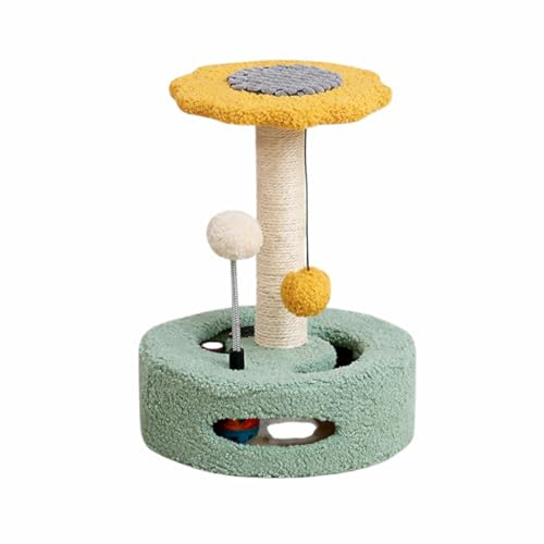 COTTECOTA Árbol Rascador para Gatos en Forma de Flor, Multicolor, con Bolas de Juego, 30x30x35 cm