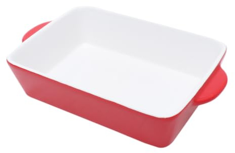 GRADENEVE Teglia da Forno e Spessore Medio in Ceramica Rossa per Microonde, Utensile da Panificazione Cottura ad Alta Temperatura Design Semplice ed Elegante per Uso Domestico
