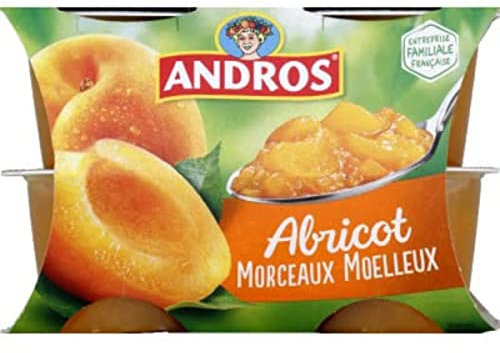 Andros Dessert aux morceaux moelleux d'abricot - Les 4 pots de 100g