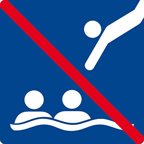 Schwimmbadschild - Springen verboten - Aluminium - 20 x 20 cm