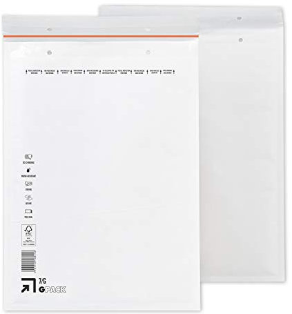 200 Luftpolsterumschläge 250 x 350 mm | Luftpolstertasche G7 | weiße Versandtasche DIN A4+ | verschiedene Mengen wählbar