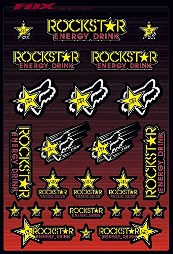 KIT STICKERS FOX ADESIVI SPONSOR AUTO MOTO FURGONE COMPATIBILE PER HONDA YAMAHA KTM CROSS ENDURO CASCO (26)