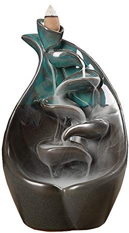 Keramik Räuchergefäß Drache Keramik Wasserfall Räucherstäbchenhalter Rauch Rückfluss Räuchergefäß für Home Office Dekor Ornament