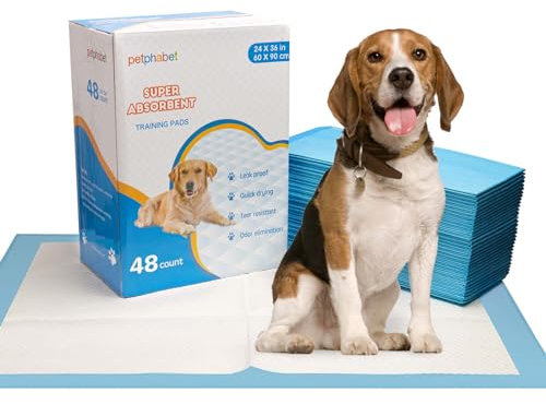 petphabet XXL Puppy Pads 60x90cm Welpenunterlagen Trainingsunterlagen Puppy Training Pads Welpentoilett Ultra saugfähig inkontinenzunterlage für Welpen Hund Puppy Training Pads 48 stücke
