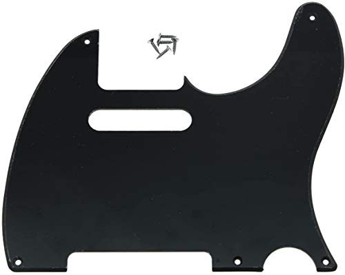 Dopro Schlagbrett für Telecaster, 5 Löcher, Vintage-Stil, für USA/mexikanische FD-Telecaster, glänzend, Schwarz, 1-lagig