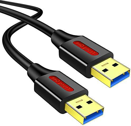 Cable USB 3.0 A a macho de 0,5 m, Yeung Qee USB a USB tipo A macho cable USB 3.0 de doble extremo para disco duro, cámaras, enfriador de laptop, reproductor de DVD y más (0,5 m)